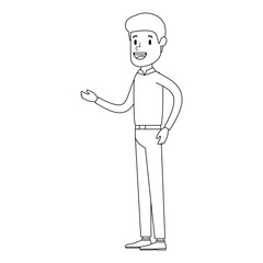 elegant businessman talking avatar character vector illustration design