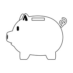 piggy savings economy icon vector illustration design