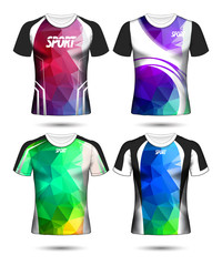 Set of Soccer sport t-shirt layout design poly template and polo shirt vector illustration