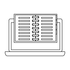 computer laptop with notebook vector illustration design