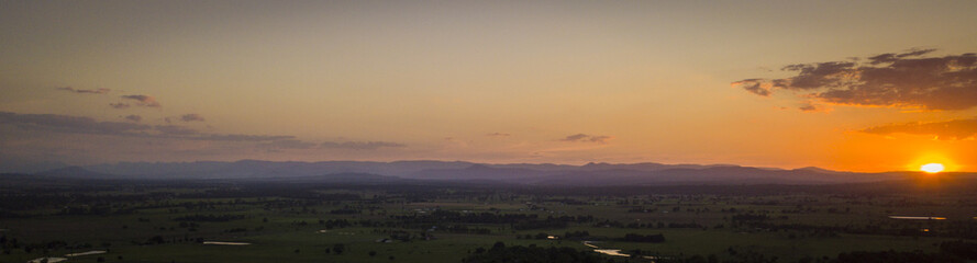 Aerial drone view over the scenic rim in Queensland, Australia