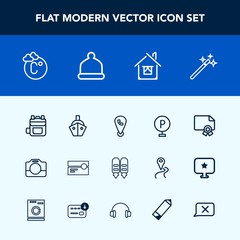 Modern, simple vector icon set with modern, car, boat, scale, stereo, tape, rucksack, transport, architecture, bag, estate, equipment, road, certificate, mobile, vehicle, film, sea, diploma, lot icons