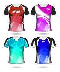 Set of Soccer sport t-shirt layout design poly template and polo shirt vector illustration