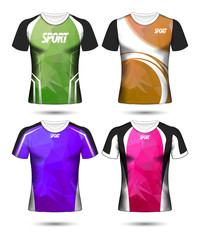 Set of Soccer sport t-shirt layout design poly template and polo shirt vector illustration