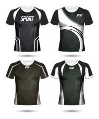 Set of Soccer sport t-shirt layout design poly template and polo shirt vector illustration