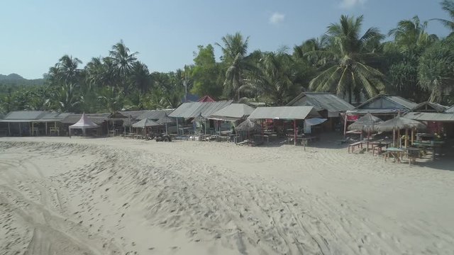 Klayar beach, East Java, Indonesia. Aerial footage in 4K, ungraded, RAW format