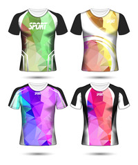 Set of Soccer sport t-shirt layout design poly template and polo shirt vector illustration