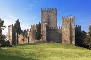 Castelo de Guimaraes Castle. Most famous castle in Portugal. Birth place of the first Portuguese...