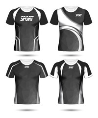 Set of Soccer sport t-shirt layout design poly template and polo shirt vector illustration