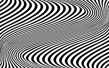 optical art wave abstract background black and white © am54