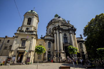 Fototapeta na wymiar The Dominican church and monastery in Lviv, Ukraine