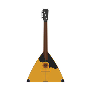 Vector illustration of a balalaika in cartoon style isolated on white background