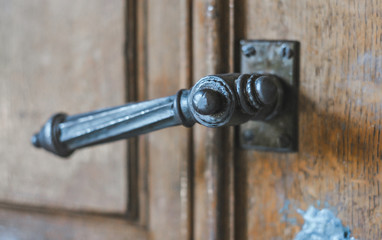 Elements of interior. Metal old door handle