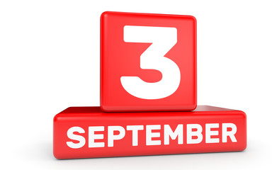 September 3. Calendar on white background.
