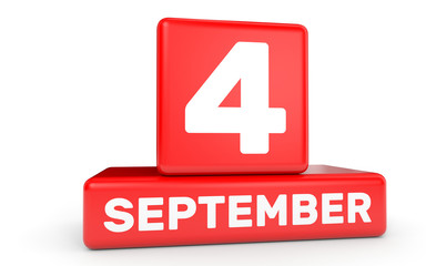 September 4. Calendar on white background.