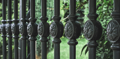 Elements of interior. Steel wrought iron grating