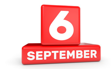 September 6. Calendar on white background.
