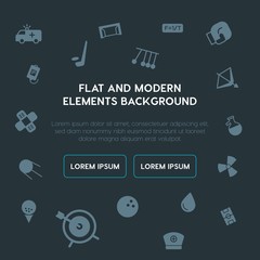 health, science, sports fill vector icons and elements background concept on dark background.Multipurpose use on websites, presentations, brochures and more