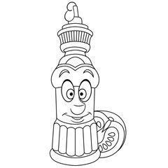 Coloring book. Coloring page. Colouring picture. Tomato Ketchup Bottle.