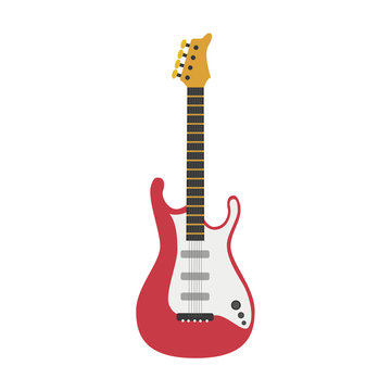 Vector illustration of an Electric guitar in cartoon style isolated on white background
