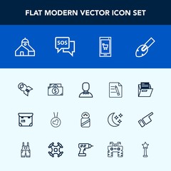 Modern, simple vector icon set with internet, building, male, falling, blank, danger, safety, document, cash, salt, spice, pretty, office, mobile, paper, fashion, people, war, nuclear, file, sos icons