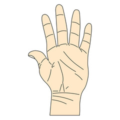 Hand in style filled lines