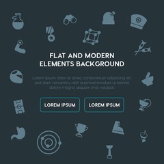 health, science, sports fill vector icons and elements background concept on dark background.Multipurpose use on websites, presentations, brochures and more