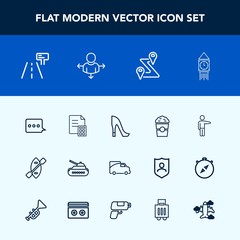 Modern, simple vector icon set with money, sign, london, van, message, cup, hand, showing, style, white, road, boat, vehicle, finance, map, transportation, clock, ben, big, tank, street, shop icons