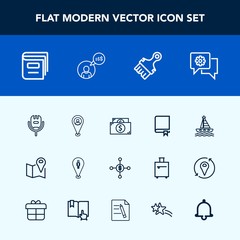 Modern, simple vector icon set with karaoke, business, brush, white, communication, dollar, voice, boat, finance, encyclopedia, travel, song, paper, star, work, alarm, ocean, water, falling, pin icons
