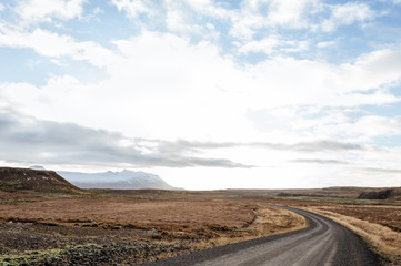 Fototapeta na wymiar Fantastic landscape of the west Iceland. Autumn.