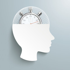 Human Head Connected Dots Stopwatch 3d