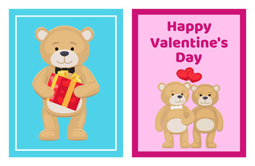 I Love You and Me Teddy Bears Vector