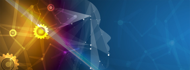Artificial intelligence. Technology web background. Virtual concept