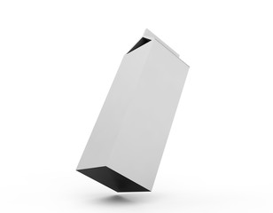 blank juice boxes. Retail package mockup. Isolated on white. 3d rendering.