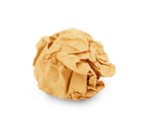 Crumpled paper on white background