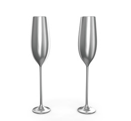 Empty wine glass isolated on white background 3d render