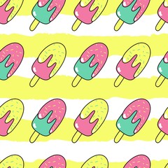 Obraz premium Ice cream. Seamless pattern.