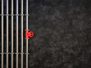 Industrial Pipe Valve on dark background