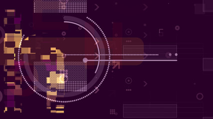 Obraz premium Futuristic Violet and Golden Techno Backdrop