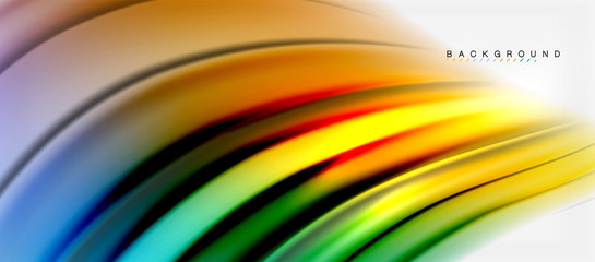 Naklejka premium Blurred fluid colors background, abstract waves lines, vector illustration