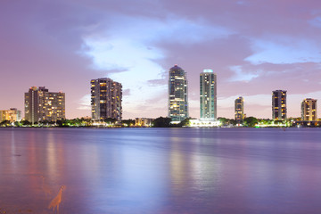 Fototapeta na wymiar Skyline of buildings at Brickell District, Miami, Florida, USA