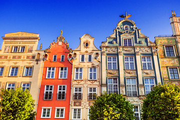 Fototapeta na wymiar Colorful houses in Gdansk, Poland