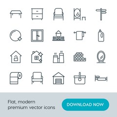 Modern Simple Set of buildings, furniture, housekeeping Vector outline Icons. Contains such Icons as  shine,  hygiene,  modern, drawer and more on white background. Fully Editable. Pixel Perfect.