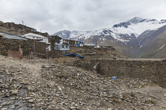 Ancient village of Khinalig in the mountains