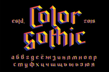 Color gothic alphabet