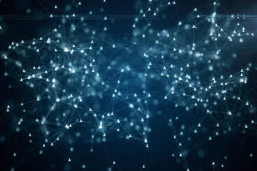 3d illustration connecting people on the internet, social network connection