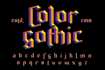 Color gothic alphabet