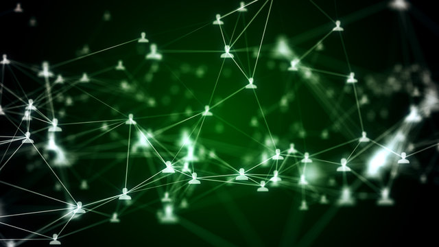 3d illustration connecting people on the internet, social network connection