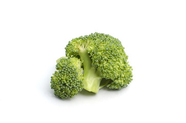 Fresh broccoli on white background