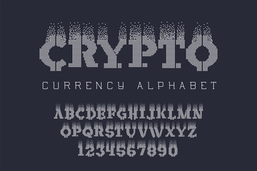 Pexel style lettering - electronic coin font